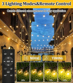 Solar string lights for outdoor use: G40 50ft LED Blub - 15M Solar Garden Lights Remote Controlled Lights for Outdoor Gazebo - Balcony Parties Patio Patio Wedding [Energy Class E]