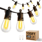 Outdoor String Lights Patio LED Light Outside - 30M 28+2 S14 LED 100ft Porch Lighting IP65 Waterproof