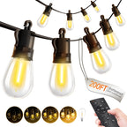 Outdoor String Lights Patio LED Light Outside - 30M 28+2 S14 LED with Remote Control 100ft Porch Lighting IP65 Waterproof